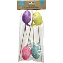 Foam Multi-Color Easter Egg Picks, 4 Units