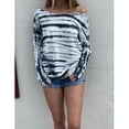 thumbnail image 3 of Long Sleeve Top, Women Casual Top Tie Dye Print Decoration Comfortable For Outdoor Shopping For Daily Wear ANGGREK Cocina, Decoración y Otros, 3 of 5