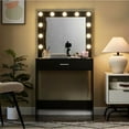 thumbnail image 2 of Vanity Desk With Mirror And Lights, Black Dressing Table Extensive Storage For Drawer, 1 Level Dresser, 3 Adjustable Lighting Modes Bedroom Rich Storage,, 2 of 3