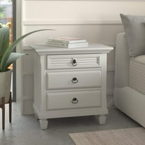 Alpine Furniture Winchester 3 Drawer Nightstand, White