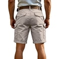 thumbnail image 4 of Cargo Shorts for Men Summer Workout Hiking Shorts Elastic Baggy Golf Fishing Casual Outdoor Work Short Beige M, 4 of 6