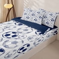 thumbnail image 3 of Castle Fairy Sport Soccer Zipper Full Size Comforter Sets with Fitted Sheet and 2 Pillowcases, Navy Blue White Zipper Bedding Set,4pcs,Navy Blue Reversible, 3 of 6