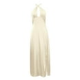 thumbnail image 5 of Women's Sexy Satin Party Dress Elegant Neck Long Slit Evening Gown For Dinner Party Night Out Spring Summer, 5 of 6