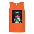 thumbnail image 2 of Trippy Neon Space Astronaut Lunar Cat | Mens Cat Lover Graphic Tank Top, Orange, X-Large, 2 of 4