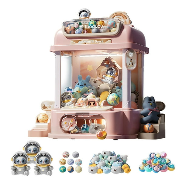 Mini máquina expendedora de juguetes, Mini dispensador de para dulces, interior con máquina de garra de mesa ligera para niñas y niños, fiesta estilo F