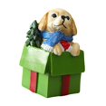 thumbnail image 3 of Figura de perro navideña en miniatura, estatua de perro pequeño, decoración para fiestas navideñas. Verde, 3 of 9