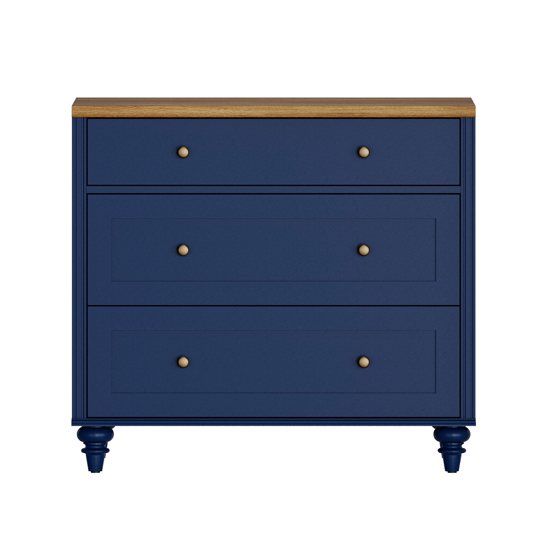 TV Stand for 43 Inch TV, Kitchen Buffet Sideboard with 3 Drawers, TV Cabinet for Living Room and Dining Room, Navy Blue