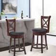 thumbnail image 7 of PayLessHere Classic Rustic Solid Wood Dining Room Swivel Chair Set of 2, 7 of 7
