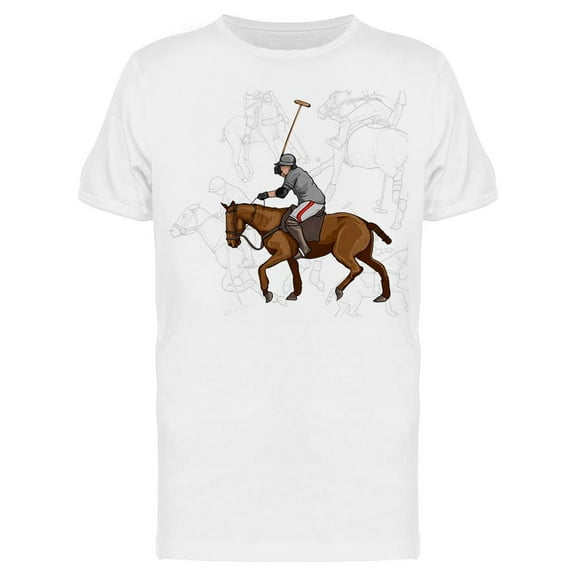 Horse Polo Graphic T-Shirt Men -Image by Shutterstock, Male Medium
