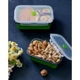 thumbnail image 3 of Set of 4 Collapsible Foldable Silicone Food Storage Container With BPA Free, Leftover Meal Box With Airtight Plastic Lids For Kitchen (Green), 3 of 6