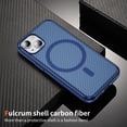 thumbnail image 5 of Allytechgroup Carbon Fiber Case for iPhone 15, Slim Lightweight Magnetic Back Cover Support Wireless Charging Non-Slip Shockproof Anti-Scratch for iPhone 15 Women Men, Blue, 5 of 9