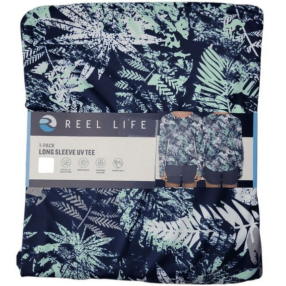 Reel Life Women's Long Sleeve UPF 50 Sun Protection T-Shirt Size S Blue