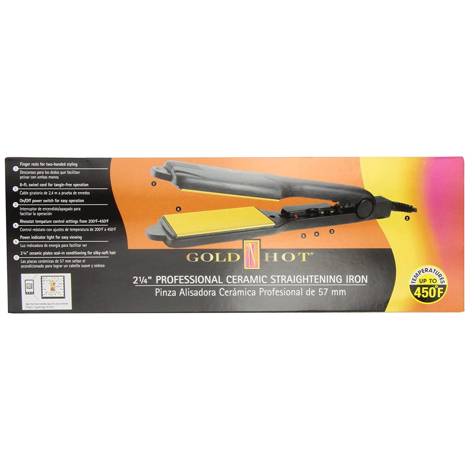 Goldn Hot Ceramic Straightening Iron 2 1 4