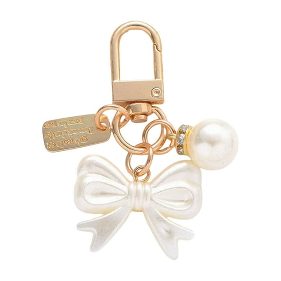 Fogun Lightweight Pearls Keychain Pendant Stylish Heart Keychain Featuring Pearls and Rose For Individual Styles Enhancement