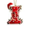 thumbnail image 2 of Yeciiwht Letters Christmas Tree Ornaments – Santa Hat Alphabet Xmas Tree Hanging Decorations, Holiday Party & Home Gift - Letter I, 2 of 7