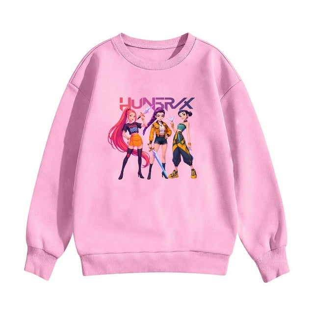 Moonsky Sudadera de cuello redondo Pop De-on - Sudadera de manga larga con estampado del cantante HUNTR/X - Sudadera de cuello redondo y manga larga para hombre y mujer Rosa 100