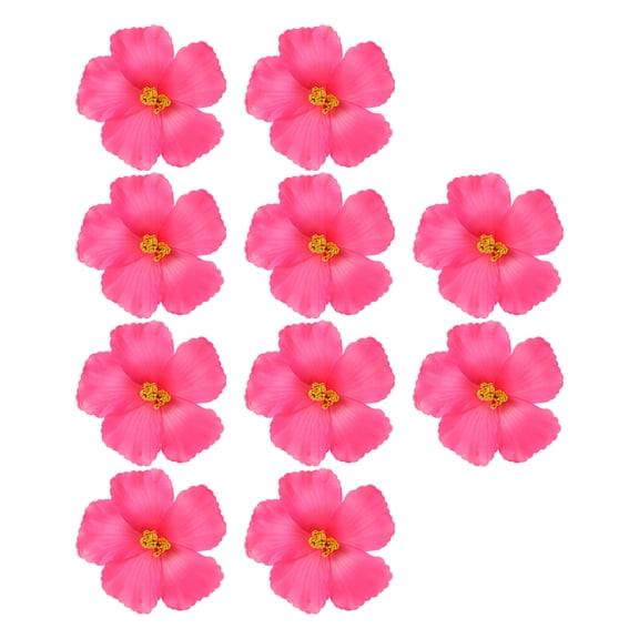 FENGGUIQU 10Pcs Faux Hibiscus Flowers Hawaiian Floral Decor for Crafting, Home, Party, Wedding, Displays and Decorations