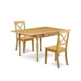 thumbnail image 2 of East West Furniture Monza 3-piece Wood Dining Set with X Back Chairs in Oak, 2 of 5