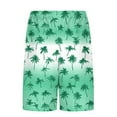 thumbnail image 5 of ZCFZJW Summer Mens Swimming Trunks 2 in 1 Quick Dry Bathing Suit Tropical Palm Tree Printed Drawstring Elastic Waist Beach Board Shorts with Pockets Green L, 5 of 6