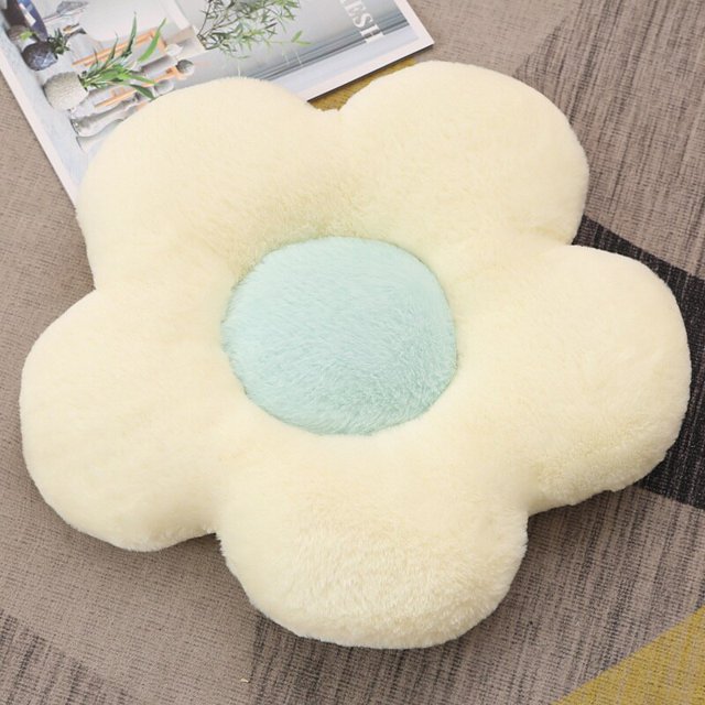 1pc 45-80cm New Flower Pillow Toy Soft Cartoon Sunflower Plant Stuffed Doll Chair Cushion Sofa Mat Kids Lovers Birthday Giftsbeige blue80cm Deng Xun unisex