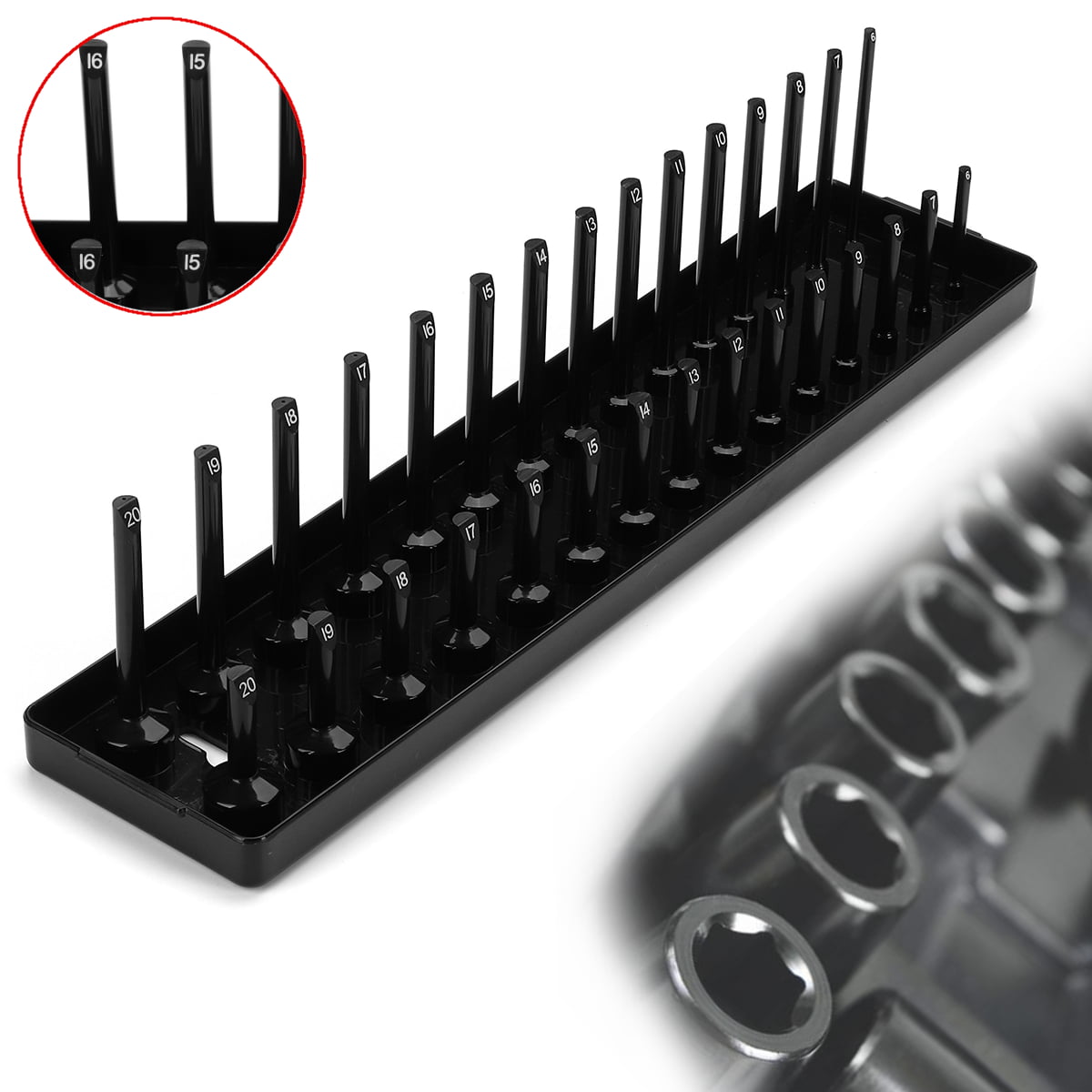 30 Slot Socket Rack Storage Rail Tray Socketrailtray Holder Shelf