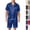 33# Dark Blue, variant on 2 Piece Summer Pajamas for Women Man Soft Couples Matching Pjs Short Satin Button Down Sleepwear for Bride Groom Gift Beige M