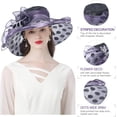 thumbnail image 2 of Fascinator Hats for Women, Women's Organza Church Derby Hat Hats Wide Brim Tea Party Hats Uv Protection Sun Hat, 2 of 5