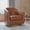 Brown Faux Leather, variant on Merrick Lane Faux Leather Upholstered Club Style Barrel Chair with Sloped Armrests and 360 Degree Swivel Base in a Brushed Gold Vinyl Wrap - Brown