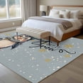 thumbnail image 4 of 8'x10' Area Rugs, Blue Penguins Christmas Indoor Outdoor Area Rug for Living Room Bedroom, Xmas Winter Snowflake Let Snow Washable Bathroom Rugs Kitchen Floor Carpet Mats Home Decor Aesthetic, 4 of 8