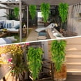 thumbnail image 6 of 4 Pack Artificial Fake Hanging Ferns Plants Vine Fake Ivy Boston Outdoor UV Resistant Plastic, Green, 6 of 10