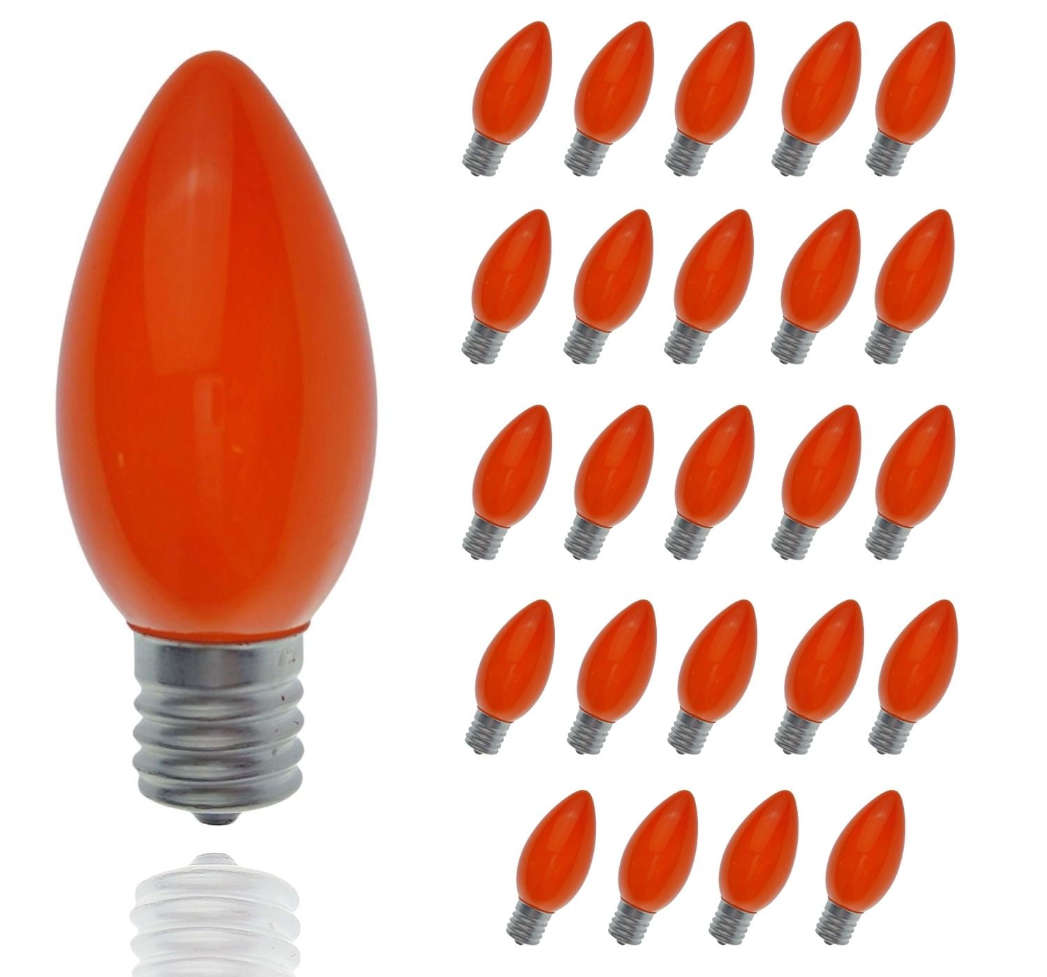 Sterl Lighting Pack of 25 C9 Orange Halloween Lights, Incandescent