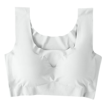 Ndbuld Bras for Women Plus Size Underwear Women s Plus Size Soft Bra Everyday Underwear Sexy Lightweight Bra Christmas Gift L White