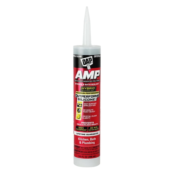 DAP AMP Kitchen and Bath Sealant, Clear, 9 Oz 7079800763