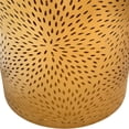 thumbnail image 3 of 10" Decorative Iron Wastebasket Trash Can - Matte Gold - Leaf Etched Design, 3 of 16