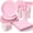 Light Pink, variant on 175 Pcs Yellow Disposable Paper Plates and Napkins Set for 25, 9" Dinner Plates & 7" Dessert Plates, Tableware for Birthday, Baby Shower, Picnic, Party