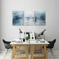 thumbnail image 5 of Modern Abstract Canvas Wall Art Decor - 3 Piece Turquoise, Grey and Teal Design for Bathroom, Bedroom, Kitchen Office, 5 of 7
