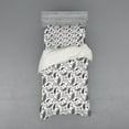 thumbnail image 2 of Ambesonne Paisley Bedding Set 4 Pcs, Oriental Florets Leaf, Queen, Grey and White, 2 of 3