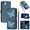 Blue, variant on Allytechgroup Case for iPhone 16e/17e with Card Holder & Wrist Strap, Slim Lightweight PU Leather Flip Wallet Case Non-Slip Shockproof Protective Back Cover for Women Men, Rose