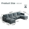 thumbnail image 3 of Guyii 120.07" U Shaped Oversized Sectional Sofa, 6 Seat Convertible Modular Sofa with 2 Storage Ottomans, Deep Seat Sofa Couch for Living Room, Bedroom, Apartment, Blue, 3 of 10