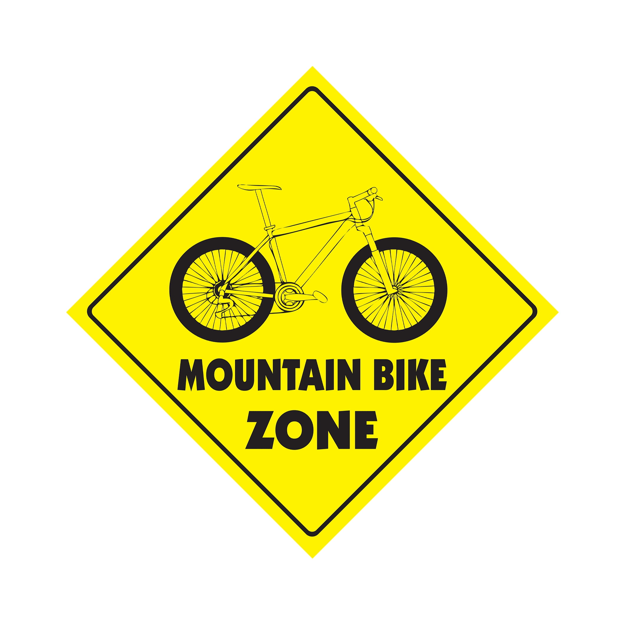 Mountain Bike Crossing Xing Sign Or Decal jump trail tires brakes gear oil