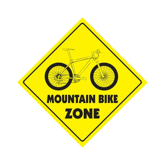SignMission X-MOUNTAIN BIKE 12 x 12 in. Mountain Bike Crossing Zone Xing Sign