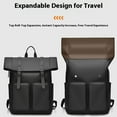 thumbnail image 4 of Langgg Roll-Top Backpack, Waterproof Unisex School Bag Men And Women, Anti-Theft Stylish Large Ideal Travel, Cycling, Gray, 4 of 6