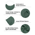 thumbnail image 6 of TIYOMI Plus Size Tops for Women 3X Summer Short Sleeve Knitting Tops Crewneck Tunic Pocket Deep Green Shirts Pullover Solid Casual T-Shirt Loose Fit Summer Tee 3XL 22W 24W, 6 of 7