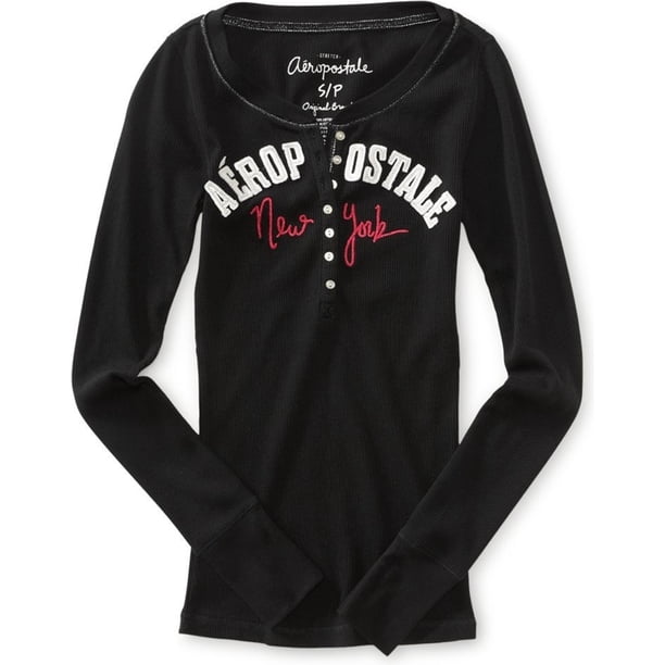 Suéter Térmico Aeropostale New York para mujer negro pequeño