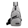 thumbnail image 2 of Bolso de Poliéster Impermeable Pecho Bolsa Unisex Casual con Puerto Carga USB para Ciclismo Senderismo al Aire Libre gris Baoblaze Bolso bandolera tipo bandolera, 2 of 8