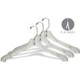 thumbnail image 2 of INTERNATIONAL HANGER Heavy Duty Clear Plastic Coat Hanger, 1/2 inch Thick Top Hanger, 50 Pack, 2 of 3