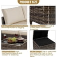 thumbnail image 3 of Patio Furniture 4Pcs Patio Furniture Set, Patio Sectional Furniture Set, Rattan Wicker Outdoor Conversation Sets with Storage Box Glass Top Table, 3 of 6