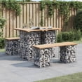 thumbnail image 1 of vidaXL Garden Table Gabion Design 100x70x72 cm Solid Wood Pine, 1 of 5