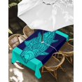 thumbnail image 3 of Teal Navy Blue Tuna Outdoor Tablecloth with Umbrella Hole, Summer Beach Coastal Modern Art Spillproof Waterproof Outdoor Table Cover, Patio Tablecloths for Party Picnic Camping, Rectangle 60"x84", 3 of 9