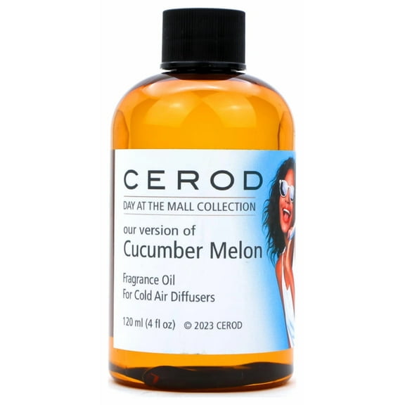 CEROD – Day at the Mall Collection – Cucumber Melon Fragrance Oil for Cold Air Diffusers - Aromatherapy Essential Oil Scents for Home & Office - Verdant, Floral, Musk - 4 oz. (120ml)